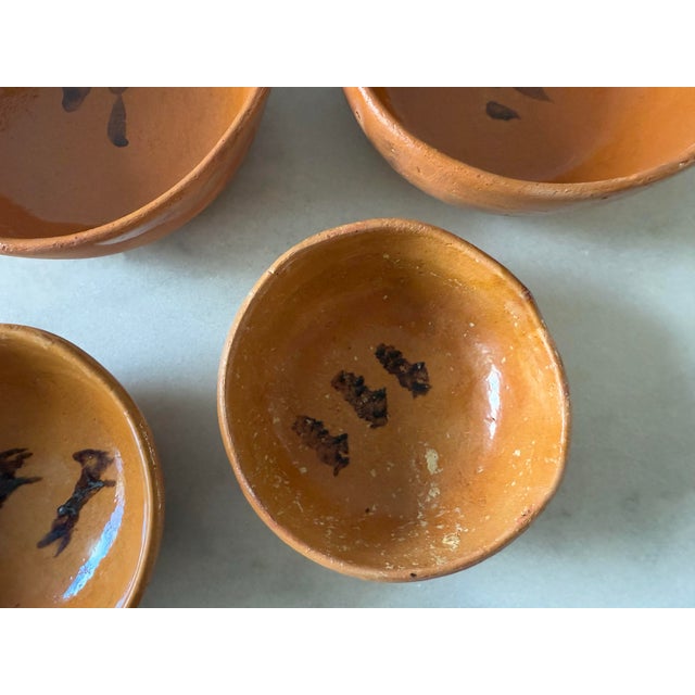 Sculpture Materials Set of 4 Vintage Mexican Pottery Clay Bowls For Sale - Image 7 of 11