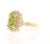 Contemporary 3.68 Carat Peridot Sapphire Diamond 14 Karat Yellow Gold Ring, size 7 For Sale - Image 3 of 6