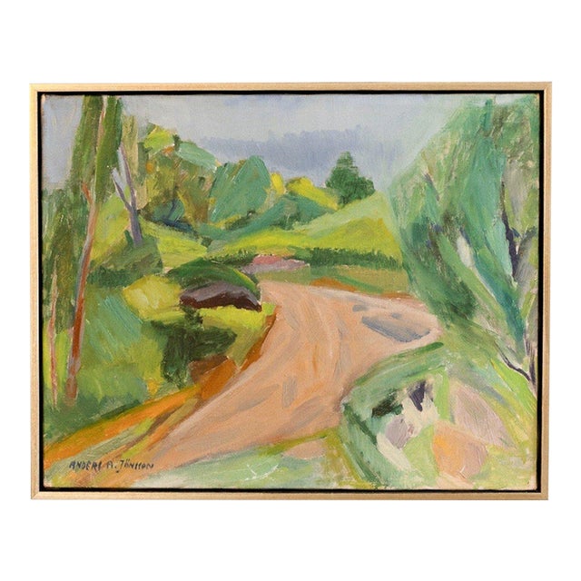 Anders A. Jönsson Swedish Country Road Landscape Oil Painting For Sale