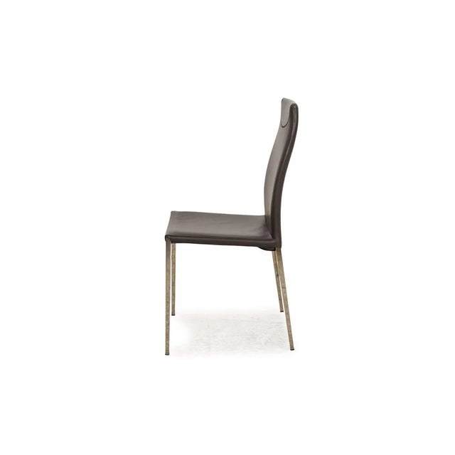 Maya Leather Chairs in Grey from Cattelan Italia, Set of 4 For Sale - Image 11 of 12