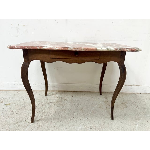 Louis XV Center Table in Oak and Marble, 1700s For Sale - Image 17 of 18