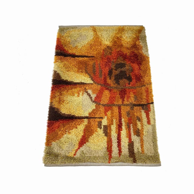 Abstract High Pile Rya Rug, Sweden, 1960s For Sale - Image 14 of 18