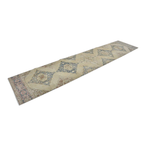 1950s Tribal Handknotted Hallwway Runner Rug