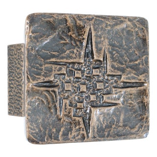 Brutalist Brass Push and Pull Front Door Handle, 1970s For Sale