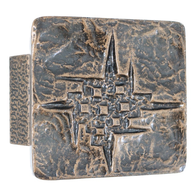 Brutalist Brass Push and Pull Front Door Handle, 1970s For Sale