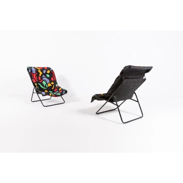 Set of Foldable Pop Art Lounge Chairs, 1990s For Sale - Image 3 of 10