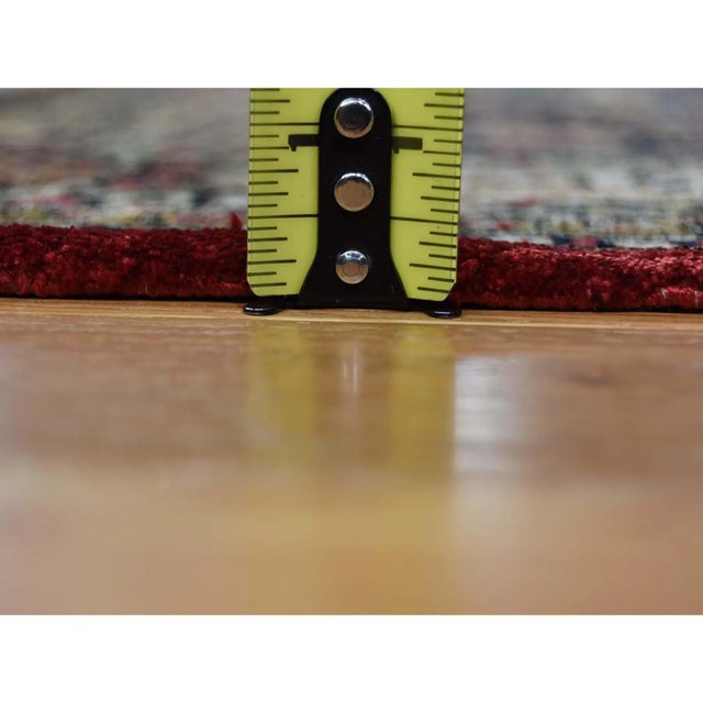 1960s Vintage Persian Navy Blue Silk Qum Hunting & Poetry Design Rug For Sale - Image 5 of 7