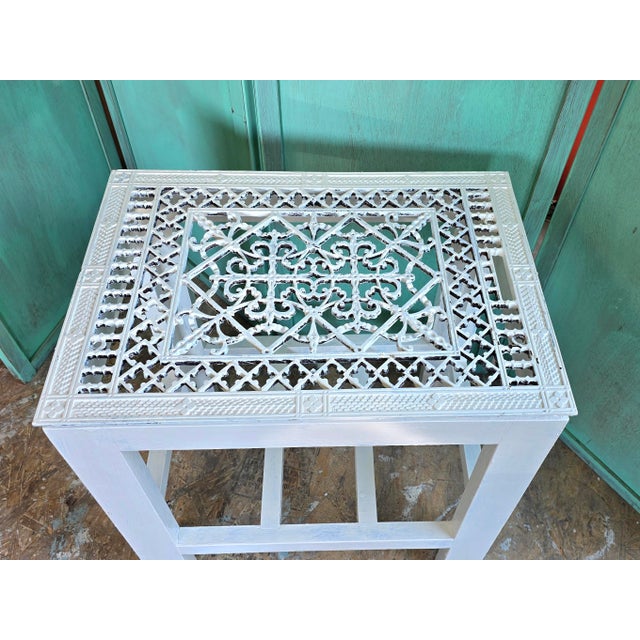Late 19th Century Victorian Cast Iron Floor Grate End Table For Sale - Image 9 of 12