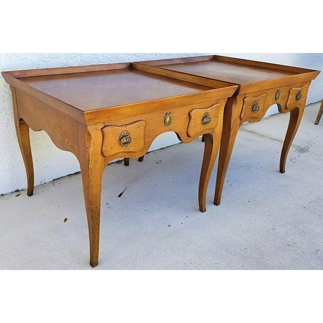 1950's French Country Baker Milling Road Solid Wood Side End Tables a