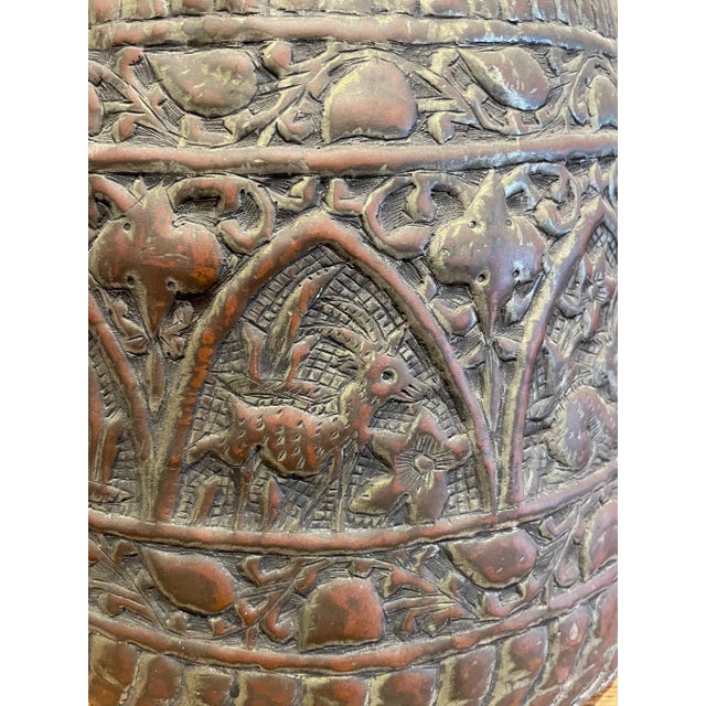 Copper Antique Hammered Turkish Copper Pitcher For Sale - Image 8 of 12