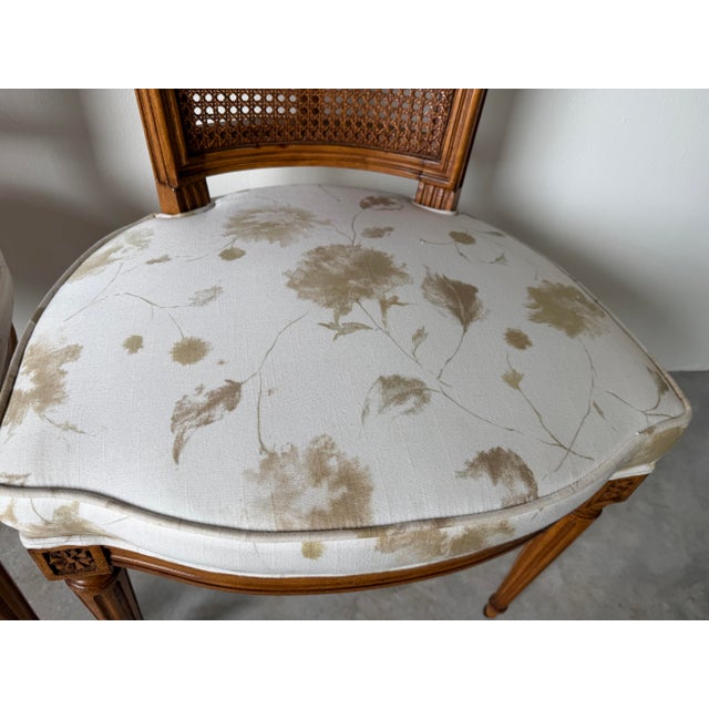 Vintage French Louis XVI Style Cane Back Dining Chairs – A Pair For Sale - Image 9 of 12