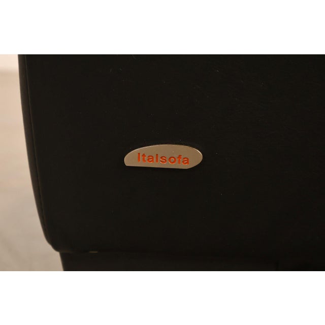 Italsofa Contemporary Black Leather Club Chair For Sale - Image 17 of 18