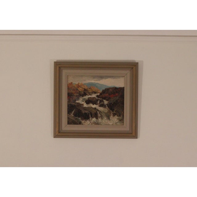 Åke Ahmlund, Landscape with Waterfall, 1960s, Oil on Panel, Framed For Sale - Image 12 of 15