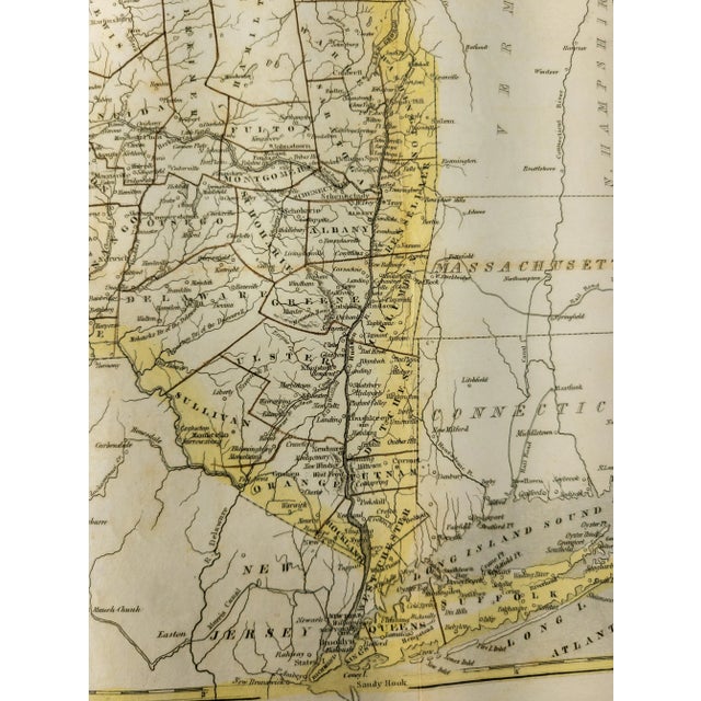 Mid 19th Century 19th Century Hand Colored Map of New York State From 1842 For Sale - Image 5 of 8