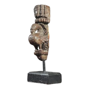 Antique Hand Carved Folk Art East Asian Bird Architectural Remnant Post Sculpture on Stand