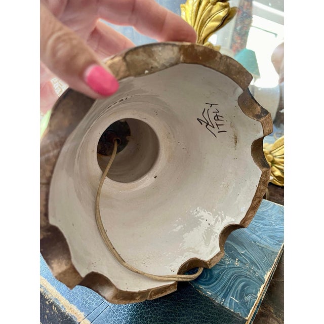 1960s Vintage Italian Terracotta Lamp in the Style of James Mont For Sale - Image 9 of 11