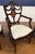 Set of Four Inlaid Shieldback Dining Chairs With Arms - Showroom Samples For Sale - Image 12 of 12