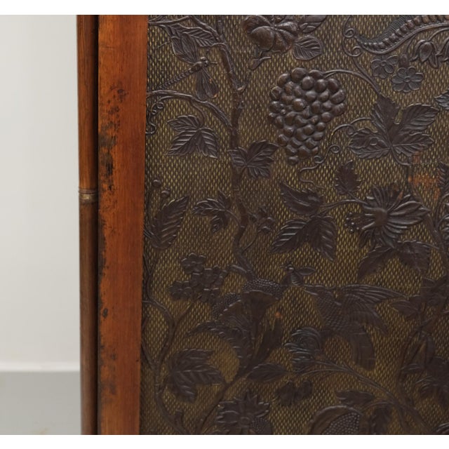 Arts and Crafts Oak Room Divider with Botanical Motifs Panels, 1890s For Sale - Image 17 of 18
