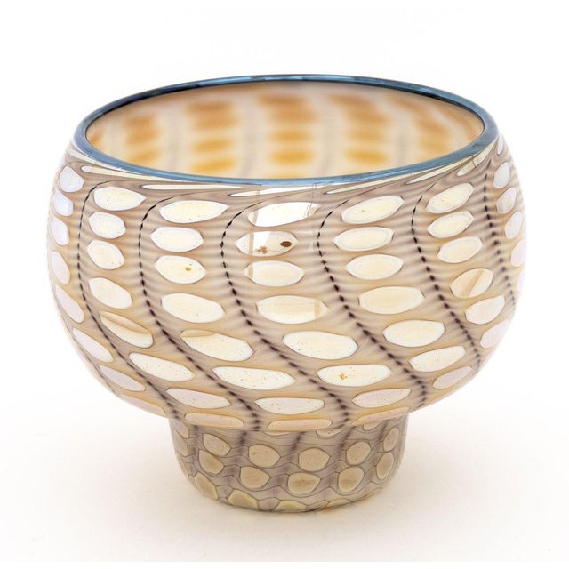 Tom Philabaum (American, XX-XXI) Iridescent Glass Footed Vase, 2006, etched signature and date near base. 7.5" H x 9"...