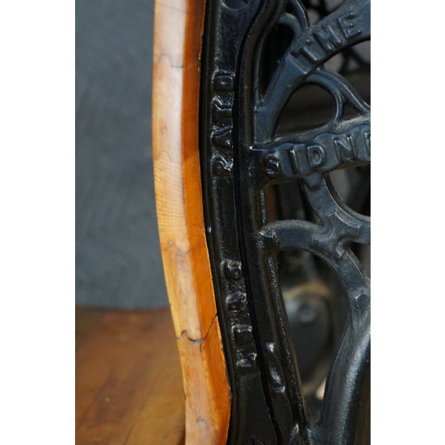 Late 19th Century Antique Victorian 1880s "Fashion" Cast Iron & Maple School Desk Sidney Ohio For Sale - Image 5 of 18