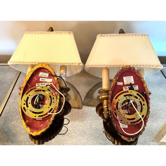 Hollywood Regency Stunning Pair of Pasquale Miranda for Feiss Neoclassical Sunburst Gilt Wall Sconces For Sale - Image 3 of 10