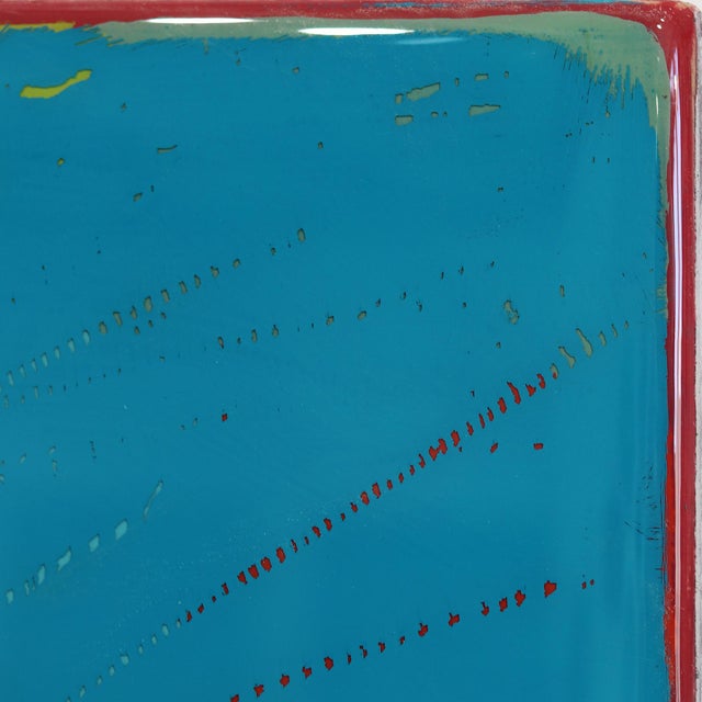 Contemporary The Window 342 - Modern Resin Minimalist Blue Two Tone Color Field Abstract Original Artwork by Ricky Hunt For Sale - Image 3 of 9