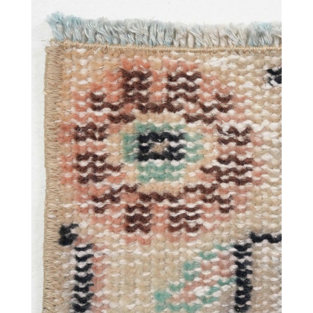 1970s Vintage Turkish Oushak Handmade Wool Cotton Orange Area Rug For Sale - Image 10 of 11