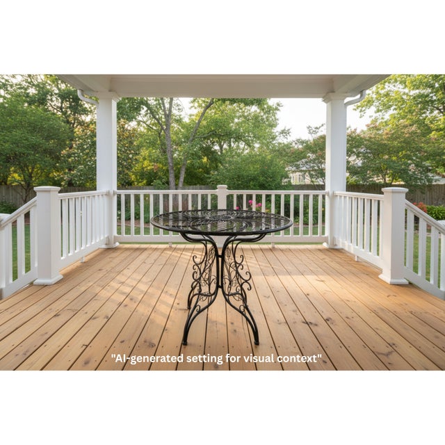 Metal Vintage Ornate Metal Outdoor Table For Sale - Image 7 of 7