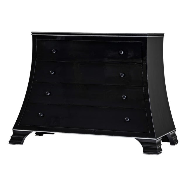 Trapezoidal Black Commode, Late 20th Century For Sale