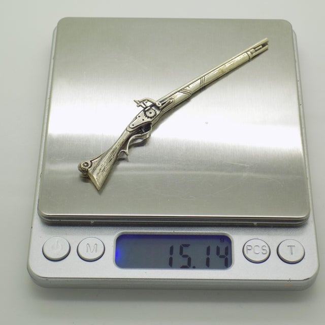 Vintage Italian Genuine Silver 800 Rifle Long Miniature Figurine by Raspini Gioielli, 1970s For Sale - Image 10 of 13