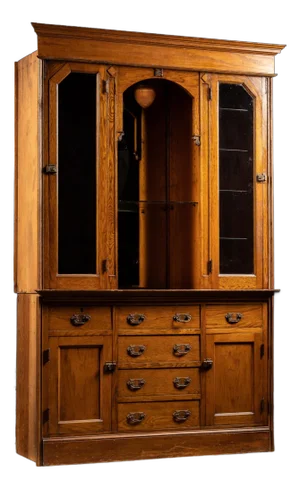 Early 20th Century Lighted Hutch Cabinet