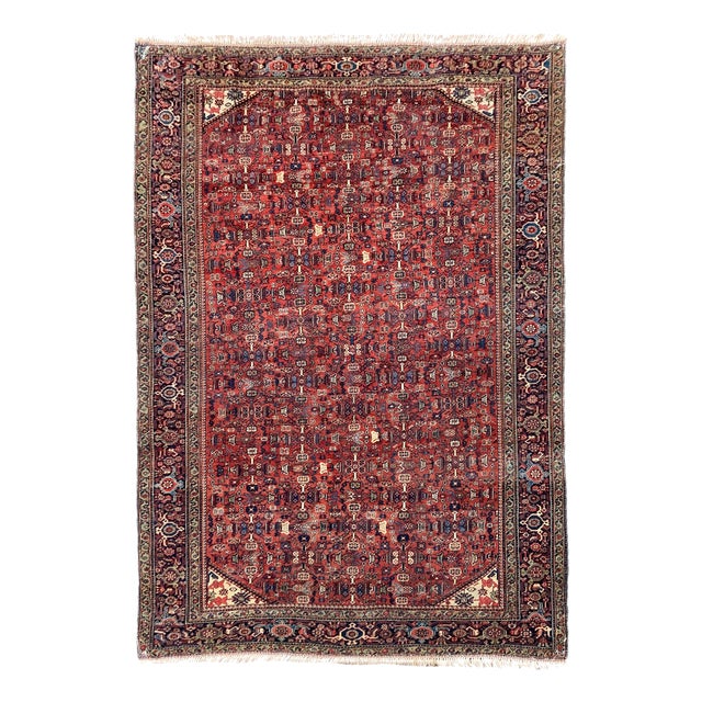 Antique Ferahan Rug in Wool, 1890s For Sale