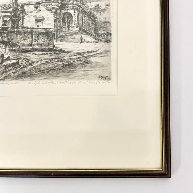 1919 Antique German Architectural Original Print Etching Artist Signed Proof, Rothenburg. For Sale - Image 14 of 15