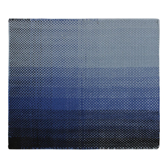 2020s Rug & Kilim's Modern Square Rug in Blue With Geometric Gradient Design For Sale - Image 5 of 7