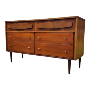 1970s Vintage Mid Century Modern 6 Drawer Dresser Dovetail Drawers