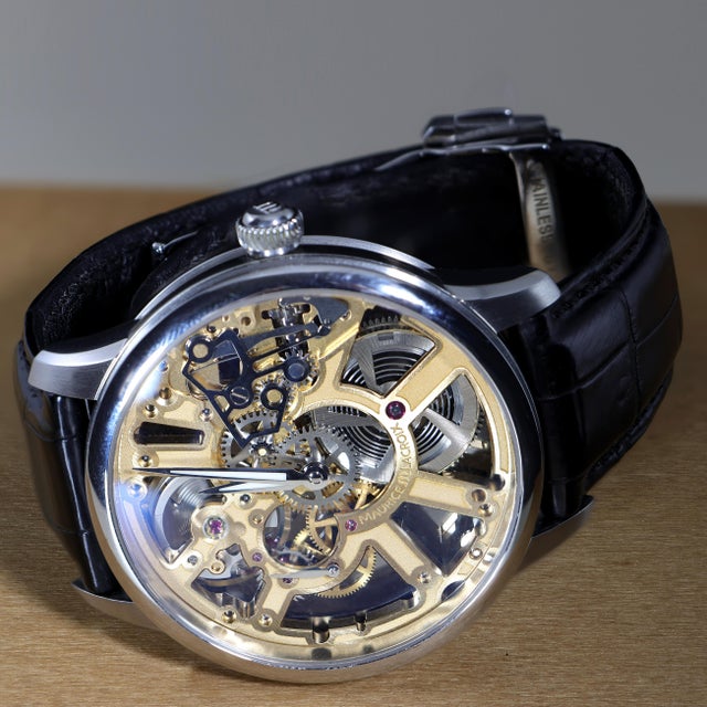 Maurice Lacroix Masterpiece Mp7228 Gold-Tone Skeleton Dial Watch For Sale - Image 14 of 15
