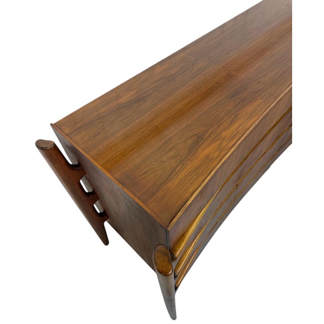 William Hinn Mid-Century Swedish Modern William Hinn Sculptural Walnut Dresser For Sale - Image 4 of 13