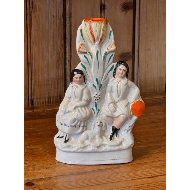 English Staffordshire Spill Vase With Figural Group For Sale - Image 3 of 6