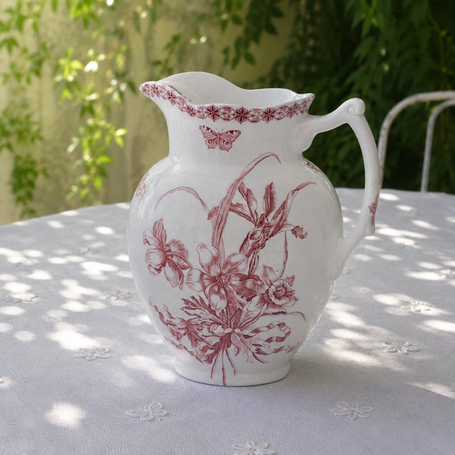 Large French Earthenware Decanter with Butterflies by Bertrand Bordeaux, 19th Century For Sale - Image 9 of 9