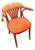 Honey Red Fan Back Dining Armchair, 1970s For Sale