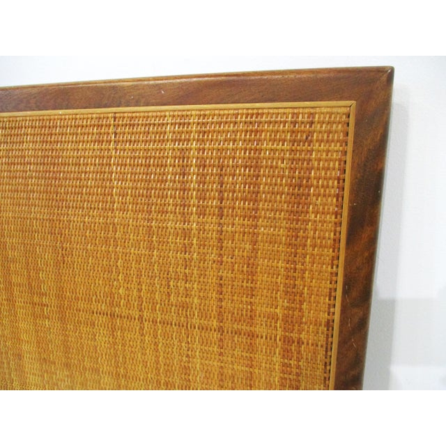 Brown Mid 20th Century George Nelson Full Sized Walnut Caned Headboard for Herman Miller For Sale - Image 8 of 10
