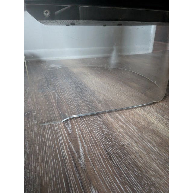 Blue Vladimir Kagan? Floating Lucite Swivel Style Lounge Chair, Circa 1960s For Sale - Image 8 of 10