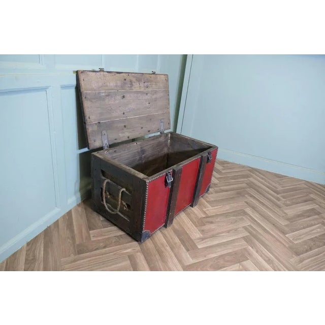 Leather Travel Trunk, 1900s For Sale - Image 4 of 8