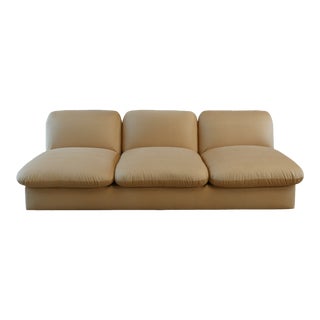 1970s Mid-Century Modern Plinth Base Sofa For Sale