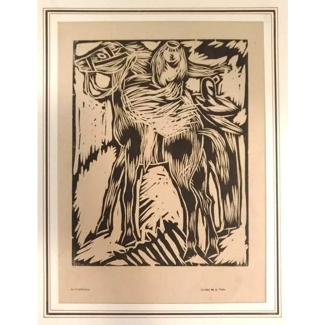 ''La Cavallerizza'' is an original xylograph realized by Arturo Martini in 1914. Title and signature printed on the lower...