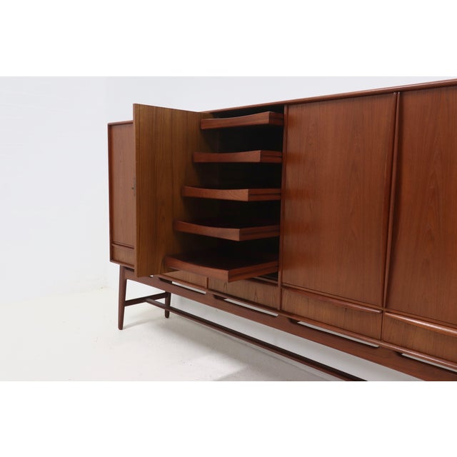 Wood Teak Highboard by Svend Aage Madsen for K. Knudsen & Søn, 1950s For Sale - Image 7 of 17
