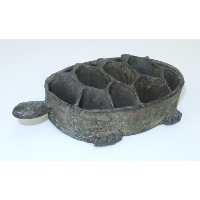 Dark Green Vintage Japanese Stacking Turtle Flower Frogs, Set of 4 For Sale - Image 8 of 13