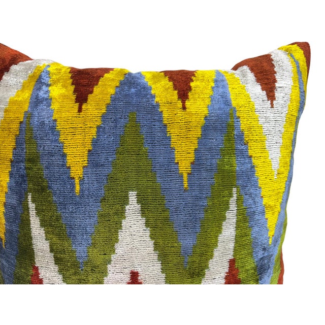 Large Silk Cushion Cover With Zigzag Design For Sale - Image 10 of 10