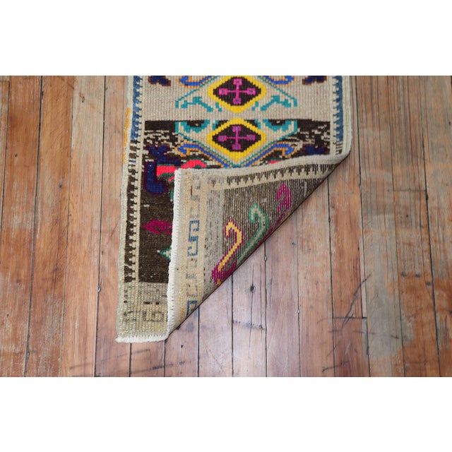 Colorful Vintage Mini Turkish Rug For Sale - Image 9 of 18