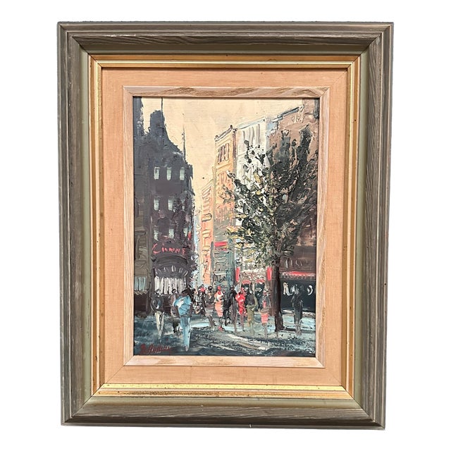 Swedish Artist, Cityscape, 1960s, Oil on Panel, Framed For Sale